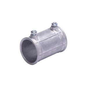 Cople 1 1/2 (38mm) con tornillo pared delgada galvanizado etiqueta verde