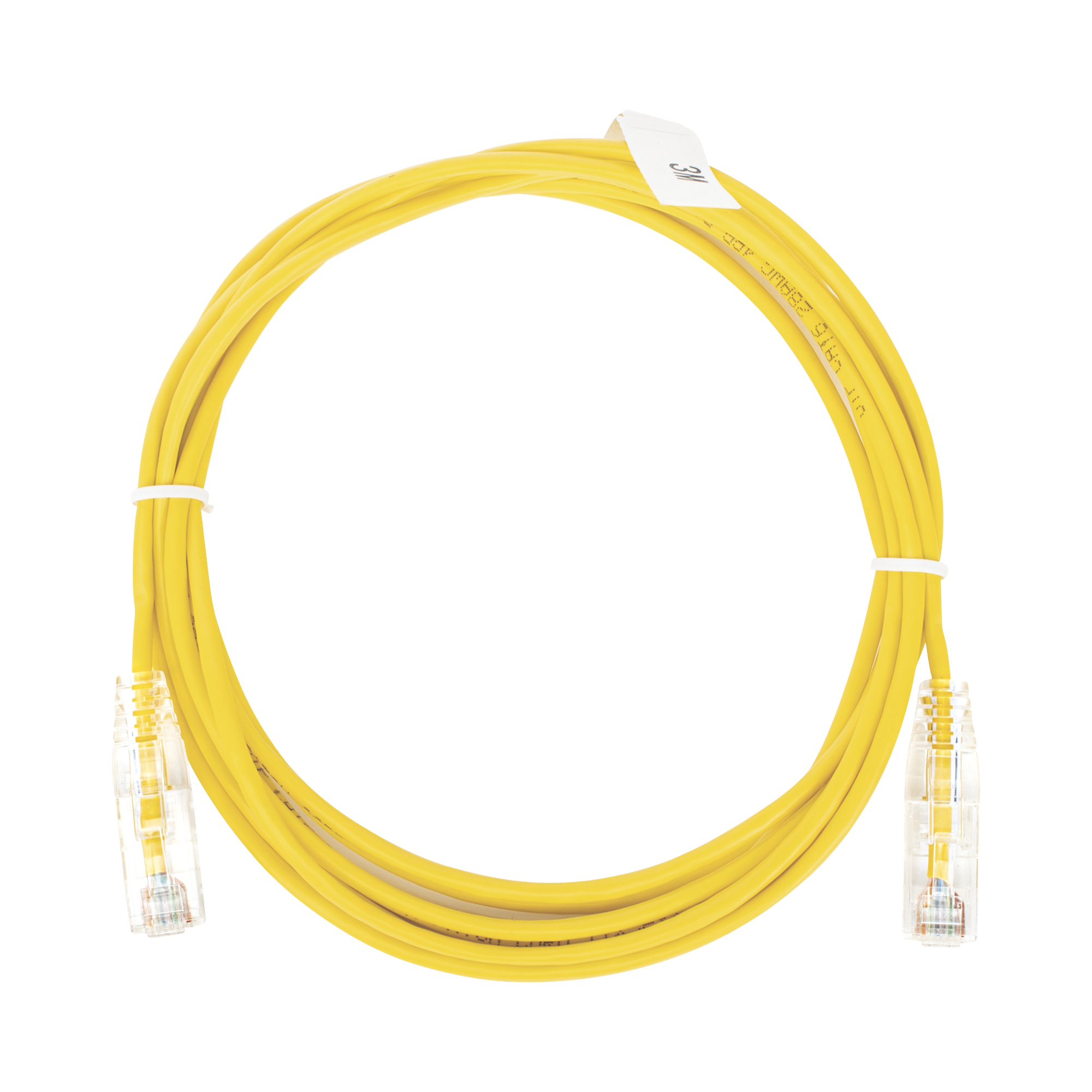 Cable de Parcheo Slim UTP Cat6 - 3 m Amarillo Diámetro Reducido (28 AWG)