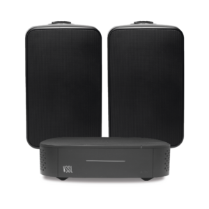 KIT Amplificador VSSL A1X | 2 Bocinas para Montaje Superficial de 6in de TruAudio Modelo OP6BK | Color Negro IP66