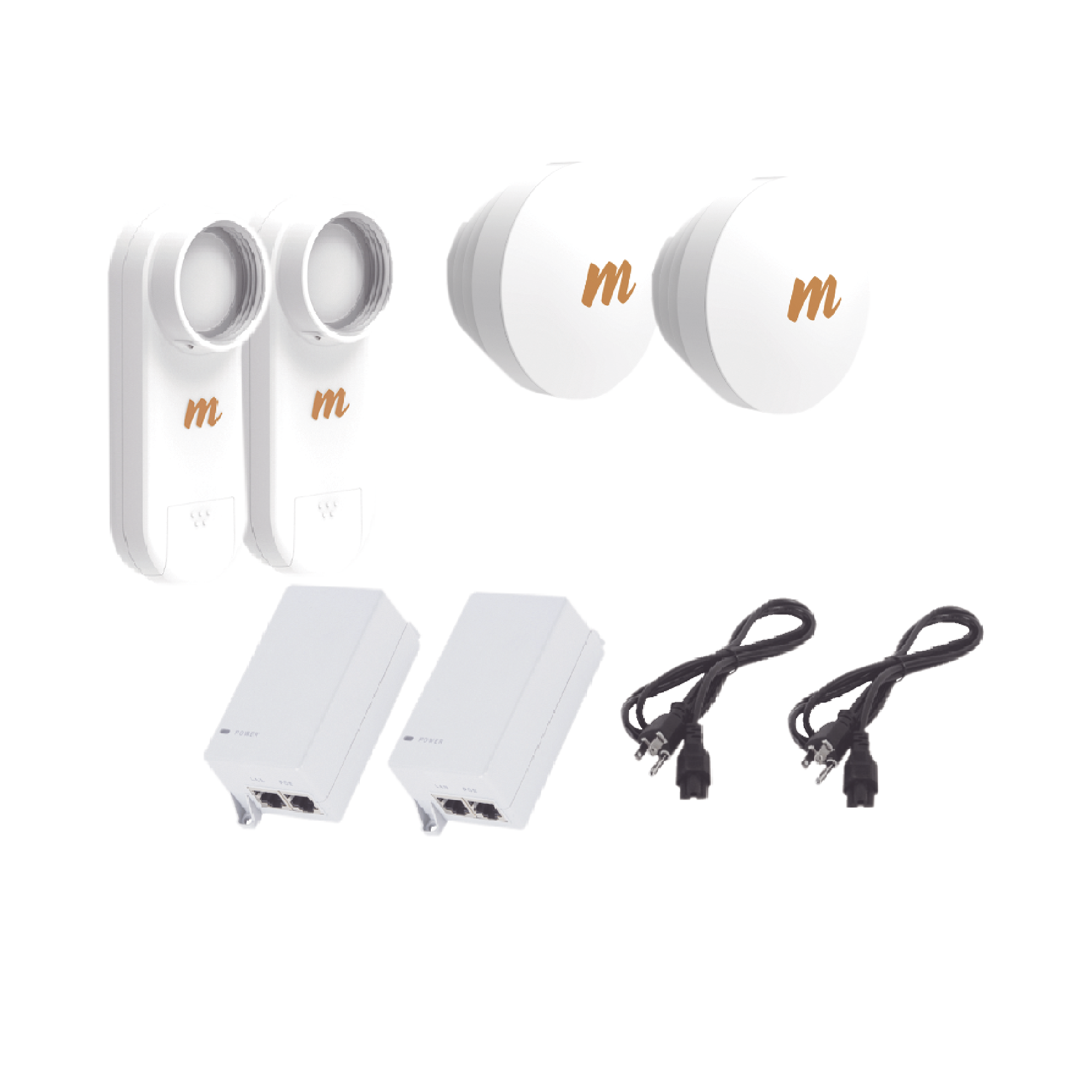 Kit de 2 radios C5X con 2 antenas de (16 dBi), rango de frecuencia extendida (4.9 a 6.4 GHz), incluye inyector POE, cable de alimentación y 2 FLEXIMOUNT-XL para alineación, distancia de hasta 6 km