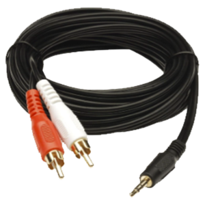 Convertidor 3.5mm Estéreo a 2 RCA Macho 1.83m | para Aplicaciones de Audio | Compatible con Amplificadores VSSL y Epcom ProAudio