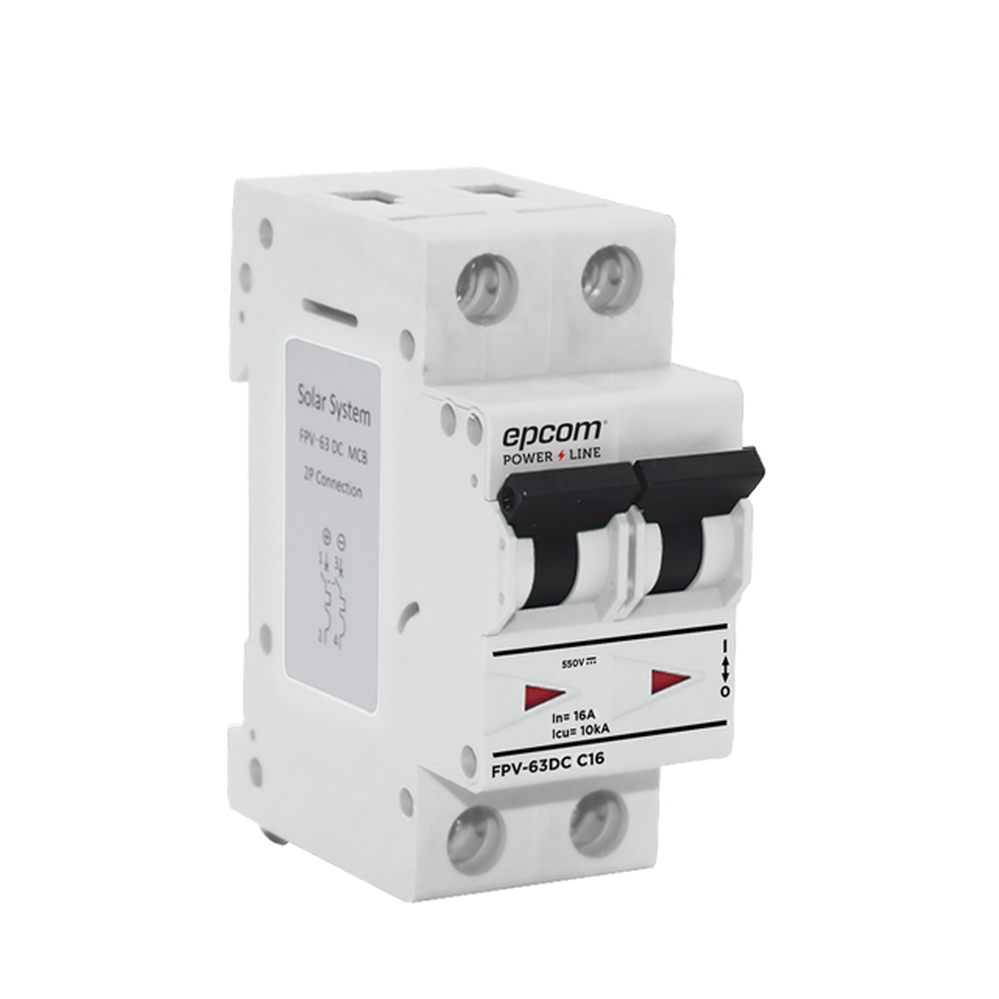 Protección Térmica 2P, 32A, Corriente Directa 800 Vcc para Aplicación Fotovoltaica Montaje Riel DIN