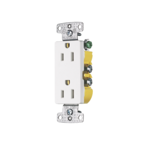 Contacto Duplex Decorador 15A 125V, 2 Polos, 3 Hilos, Color  Blanco (Nema5-15R).