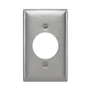 Placa para Receptaculo Sencillo 20 y 30 A de Media Vuelta/ 1.6 (40 mm) / Acero Inoxidable.