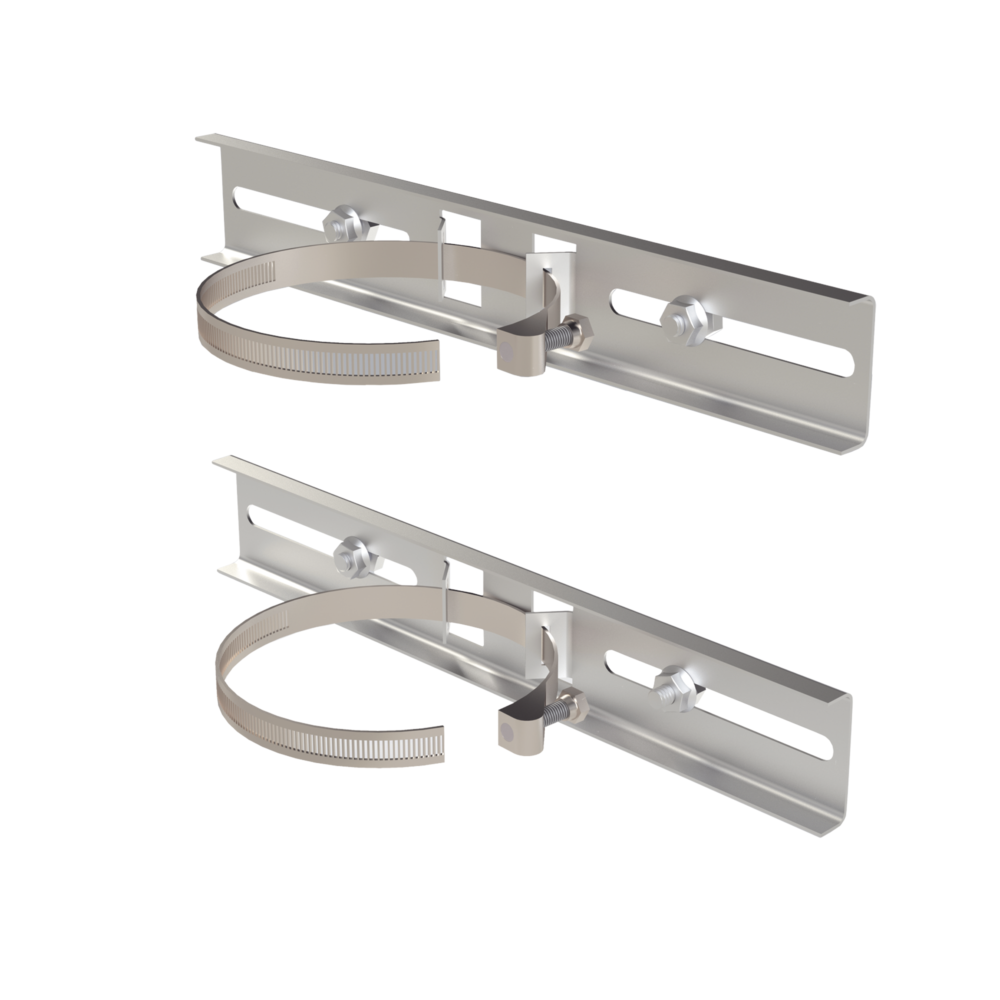 Montaje de Metal Galvanizado para Poste Universal para Gabinetes de Ancho Hasta 30 cm.