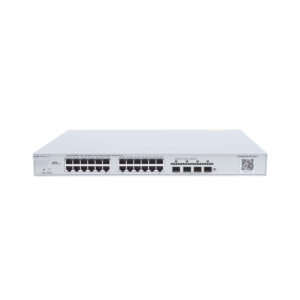Switch Administrable PoE Capa 2+ Plus, con 24 puertos Gigabit PoE 802.3af/at + 4 SFP+ para fibra 10Gb, gestión gratuita desde la nube, 370w