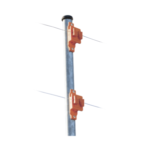 Aislador de Paso color Naranja reforzado para cercos eléctricos, resistente al clima extremoso