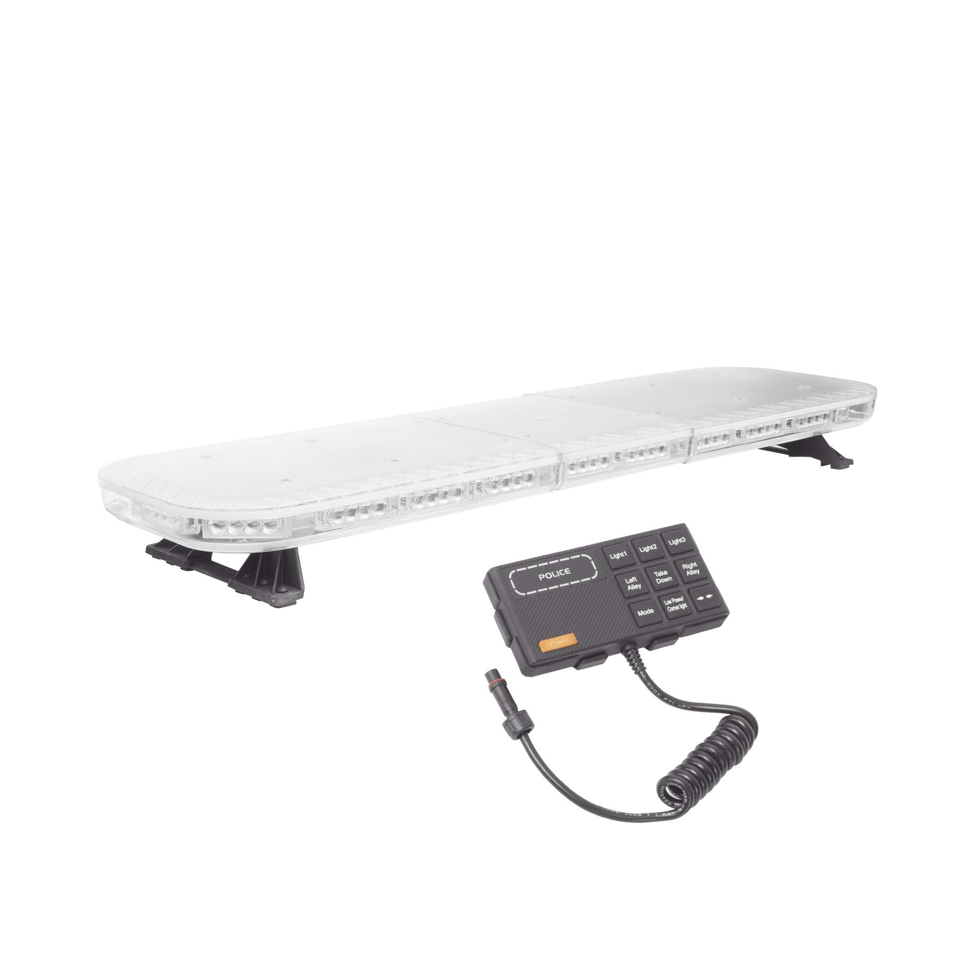 Barra de luces de 47 rojo/azul, 88 LED, con control de tráfico en color ámbar, ideal para equipar unidades de seguridad publica