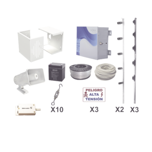 KIT ESENCIAL PARA 25Mts PERIMETRALES DE CERCO ELÉCTRICO PARA PROTECCIÓN DE ROBOS EN CASAS, NEGOCIOS, BODEGAS,ETC.