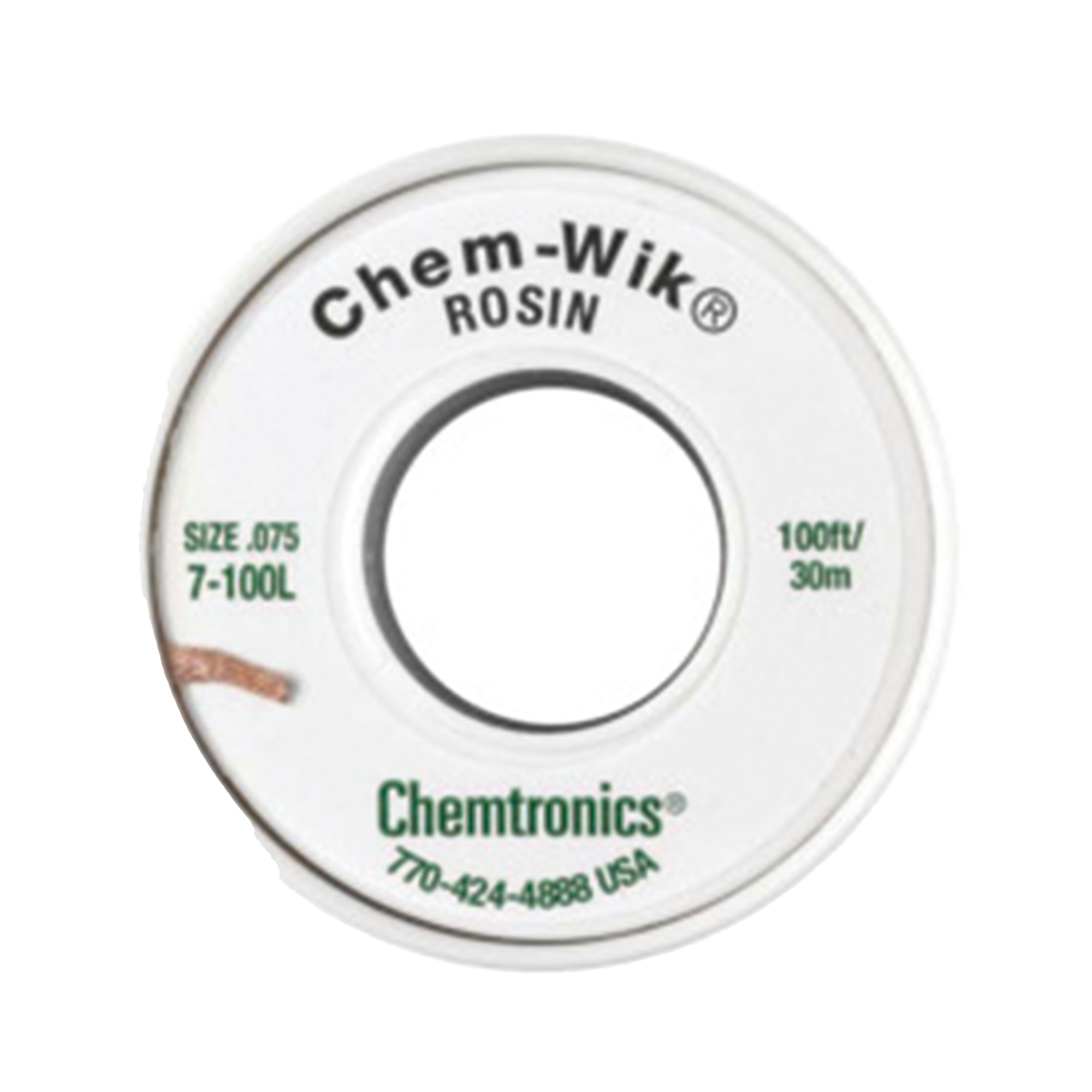 Rollo de Desoldar Chemtronics, 100 ft, 30 mts, 0.075 inches.