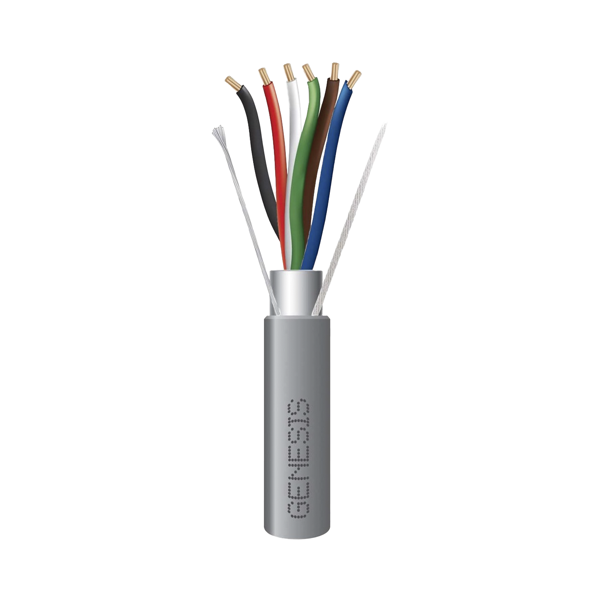 Bobina de 305 Metros de Cable 6 x 22 AWG / Blindado / Plenum de Color Gris / Aplicaciones de Audio, Seguridad y Control