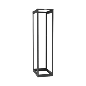 Rack de Cuatro Postes Estándar de 19, Rieles Roscados #12-24, Profundidad Ajustable de 23 a 42 in, 45 Unidades de Rack, Color Negro