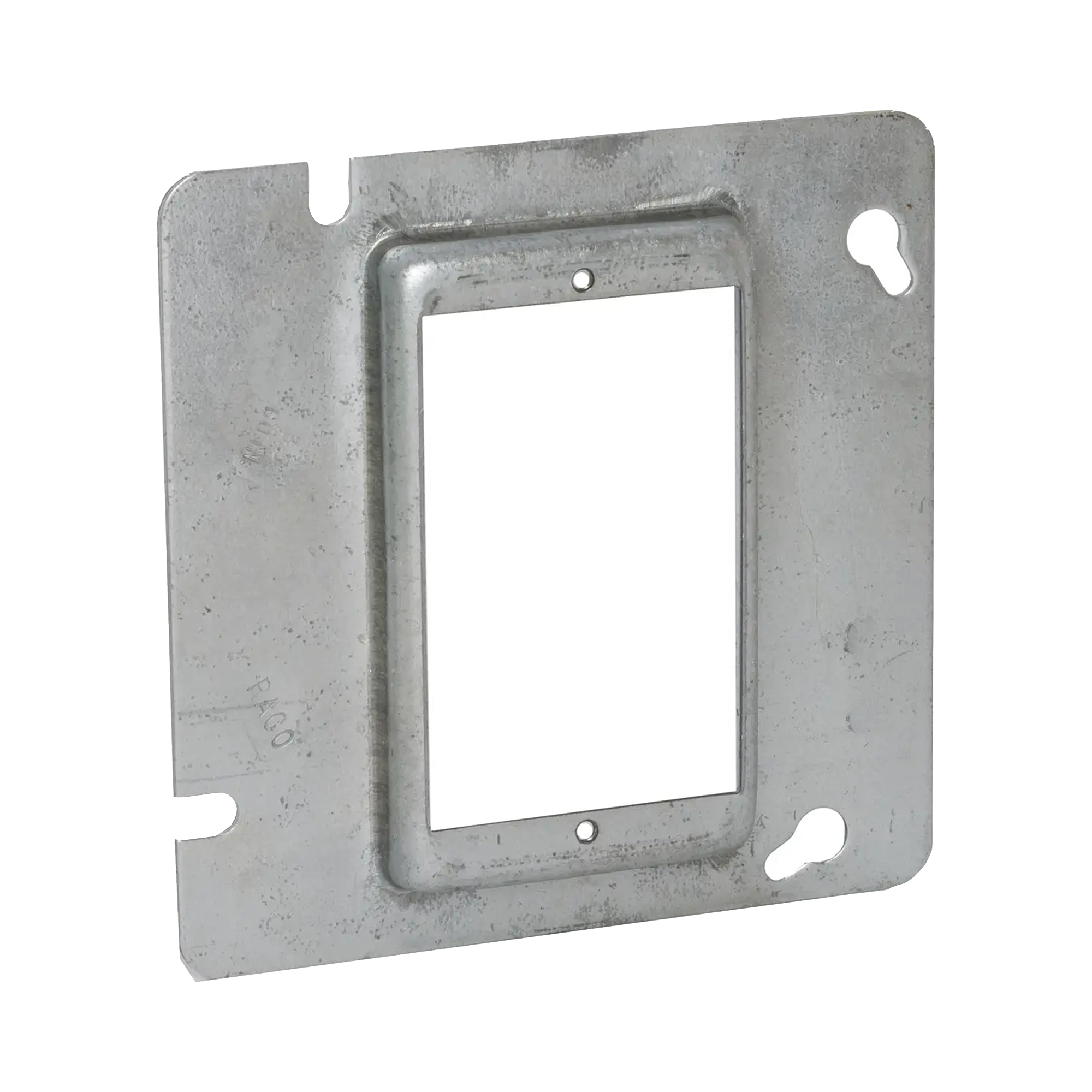 Sobretapa Cuadrada Galvanizada de 4 11-16, realce de 1/2.