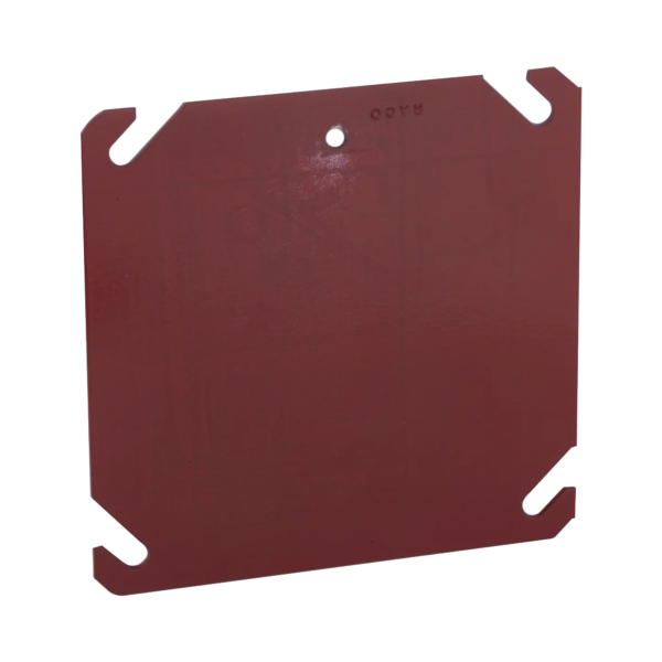 Tapa Cuadrada Para Caja Galvanizada de 4 / Color Rojo.
