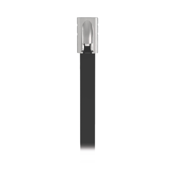 Cincho Pan-Steel? de Acero Inoxidable 316, de 521mm largo x 4.6mm ancho, Color Negro, Exterior Resistente a Rayos UV, Paquete de 100pz