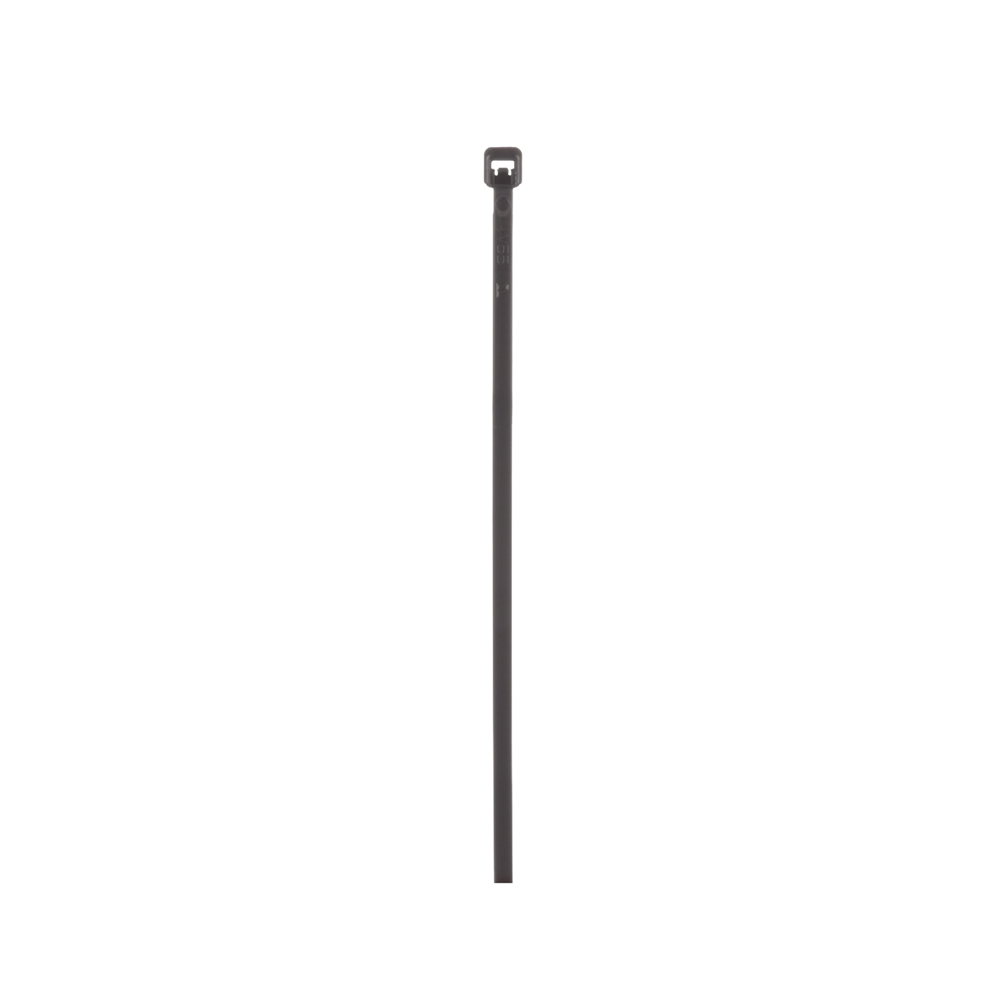 Cincho de Nylon 6.6 de Bloqueo, 203 mm largo x 2.5mm ancho, Color Negro, Exterior Resistente a Rayos UV, Paquete de 100pz