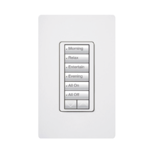 (RadioRA2) Teclado Seetouch Hibrido 6 botones, 2 botones subir/bajar, programe escenas diferentes en cada botón,puede instalarse en un interruptor de luz.