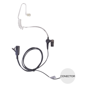 Micrófono - audífono de solapa con tubo acústico transparente para KENWOOD PKT23K con tubo acústico de PU (grado médico)