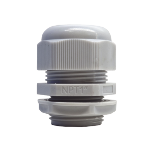 Conector Plástico Blanco Tipo Glándula para Rosca NPT 1