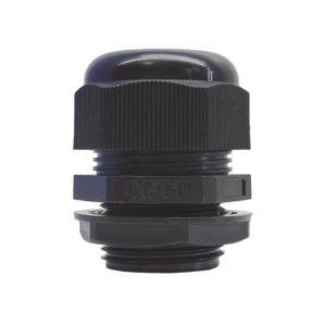 Conector Plástico Negro Tipo Glándula para Rosca NPT 1