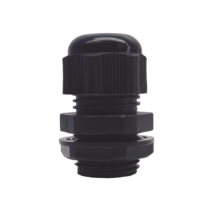 Conector Plástico Negro Tipo Glándula para Rosca NPT 1/2