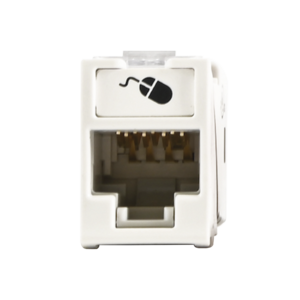 Jack UltraMAX Cat5e, UTP, Montaje híbrido en Placa de Pared (Plano y Angulado), Color Blanco, Punch Down