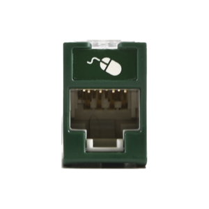 Jack UltraMAX Cat6, UTP, Montaje híbrido en Placa de Pared (Plano y Angulado), Color Verde, Punch Down