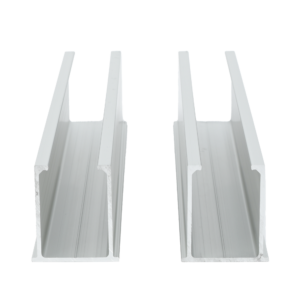 Juego de 2 Mini Rieles De Aluminio para Montaje de Módulos Solares en Techo (Instalación plana 0°). Incluye 4 Tornillos Perforantes.