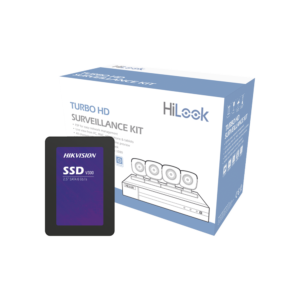 KIT TurboHD 1080p + SSD de 500 GB / DVR 4 canales / 4 Cámaras Bala de Metal / Fuente de Poder / Accesorios de Instalación