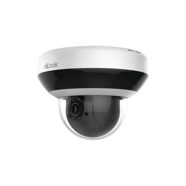 Mini Domo PTZ IP 4 Megapixel / 4X Zoom / H.265+ / 20 mts IR EXIR / WDR 120dB / PoE / IK10 / Exterior IP66 / Ultra Baja Iluminación / Micrófono Integrado / PoE