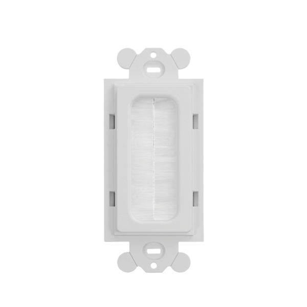 Placa de Pared Pasacables Tipo Cepillo, Estándar GFCI, Material ABS, Color Blanco