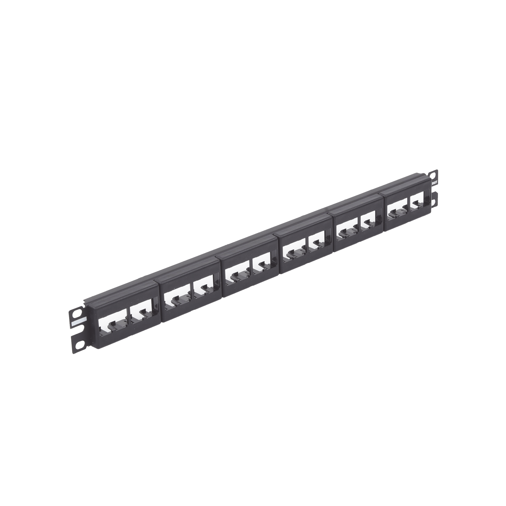 Panel de Parcheo Modular Mini-Com (Sin Conectores), Plano, Sin Blindaje, de 24 puertos, 1UR