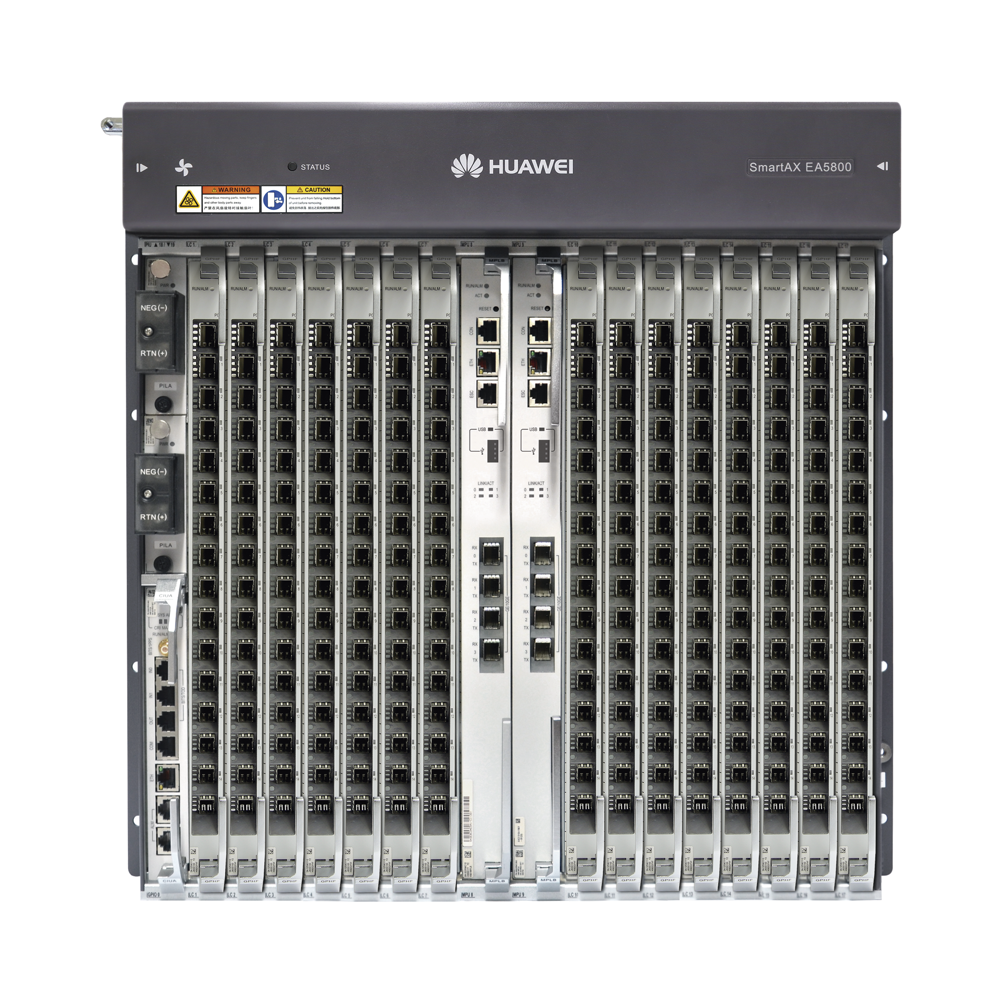 OLT GPON OptiXAccess Carrier Class con 1 tarjeta de 16 puertos GPON, 15 ranuras, 2 Fuentes de alimentación DC, 11 UR