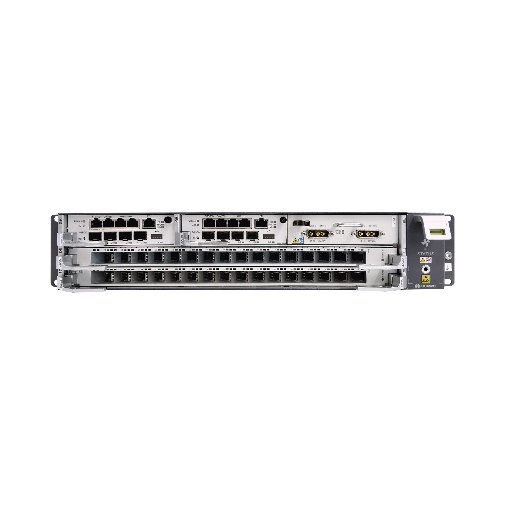 OLT GPON OptiXAccess Carrier Class con 1 tarjeta de 16 puertos GPON, 2 ranuras, 1 Fuente de alimentación AC, 2 UR