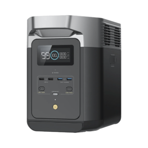 Estación de Energía Portátil Delta 2 1024Wh Litio LFP / 6 AC 1800 W (Max. 2200W) / 2 USB-C 100W / Capacidad para Aumentar Respaldo / Cargador de Coche 10A a 12.6V / Conectividad WiFi y Bluetooth (App) / Carga Solar 500W Max.