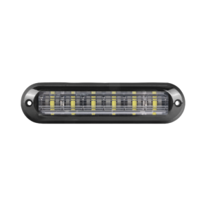 Luz Auxiliar Ultra Brillante  IP67 de 6 LEDs, Color Ambar/Claro, con mica transparente y bisel negro