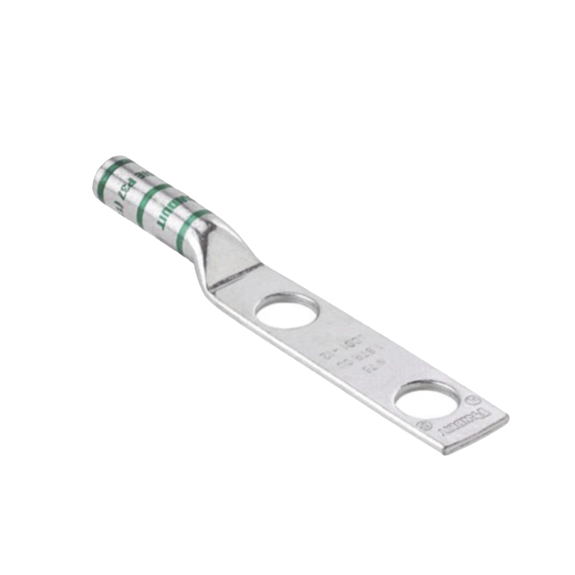 Conector de Compresión de Cobre con 2 Orificios 3/8 para Cable 2 AWG, 1 de espacio entre Orificios. Paquete de 25 Piezas