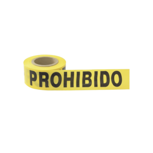 Cinta para barricada PROHIBIDO EL PASO de 100 m y ancho de 3.