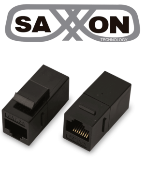 SAXXON M225 - Cople RJ45 / RJ45 Hembra a RJ45 hembra / CAT 5E / Color negro