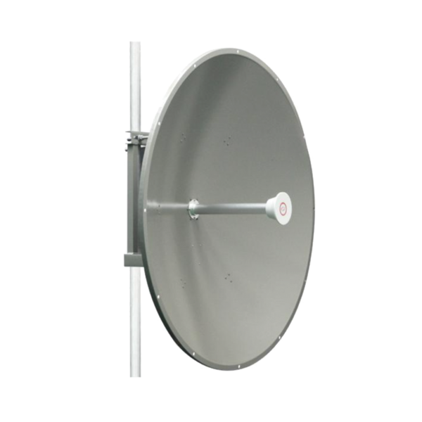 Antena direccional de 4 ft, 5.9 a 7.1 GHz, Ganancia 36 dBi, Conectores RP-SMA Hembra, Polarización doble, incluye montaje para torre o mástil