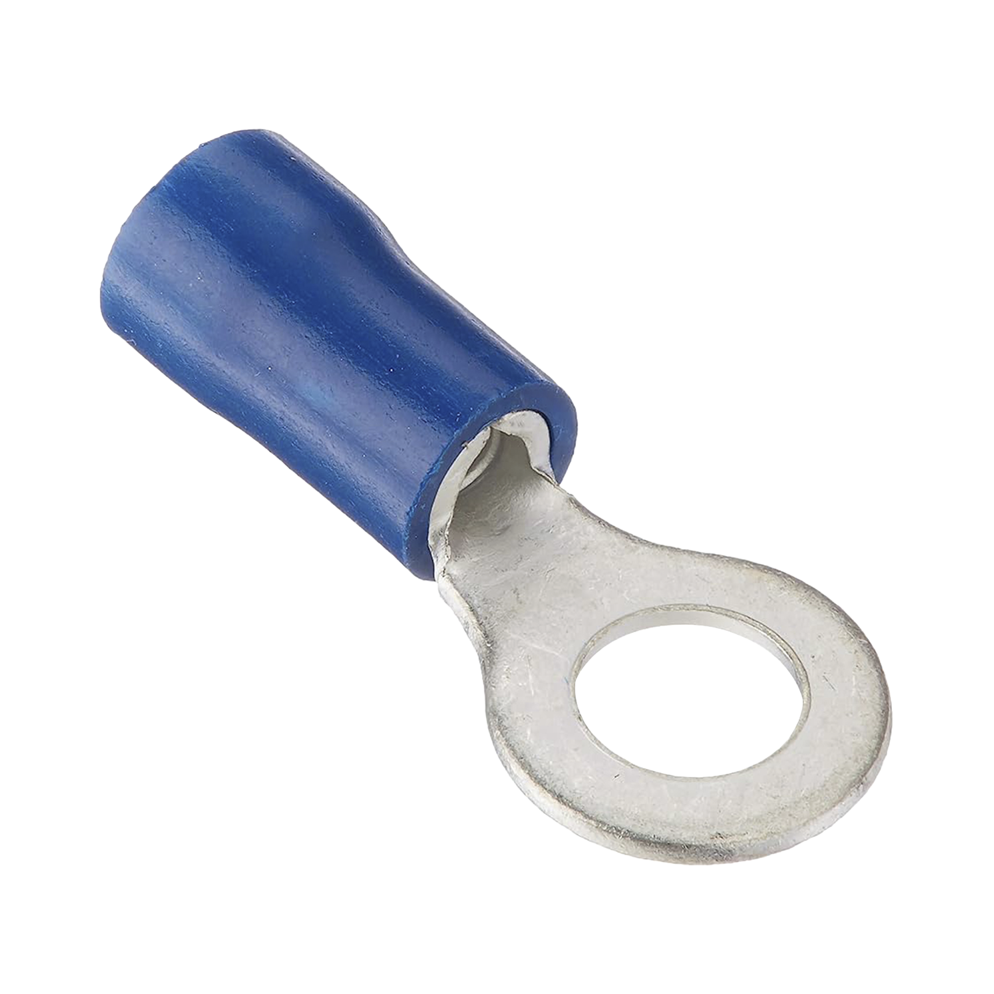 Terminal tipo ojo / 1 / 4 / 16 - 14 AWG / Azúl / Paquete de 25 piezas.