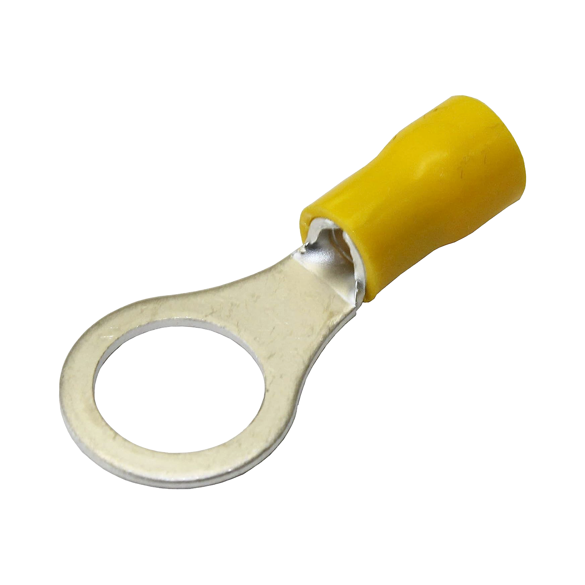 Terminal tipo ojo / 1 / 4 / 12 - 10 AWG / Amarillo / Paquete de 25 piezas.
