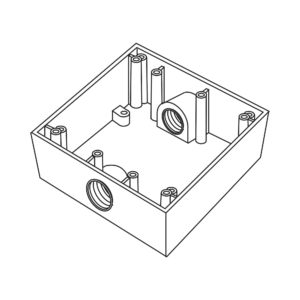 Caja Cuadra de 3/4 a Prueba de  Intemperie/ Cuenta con 2 salidas.