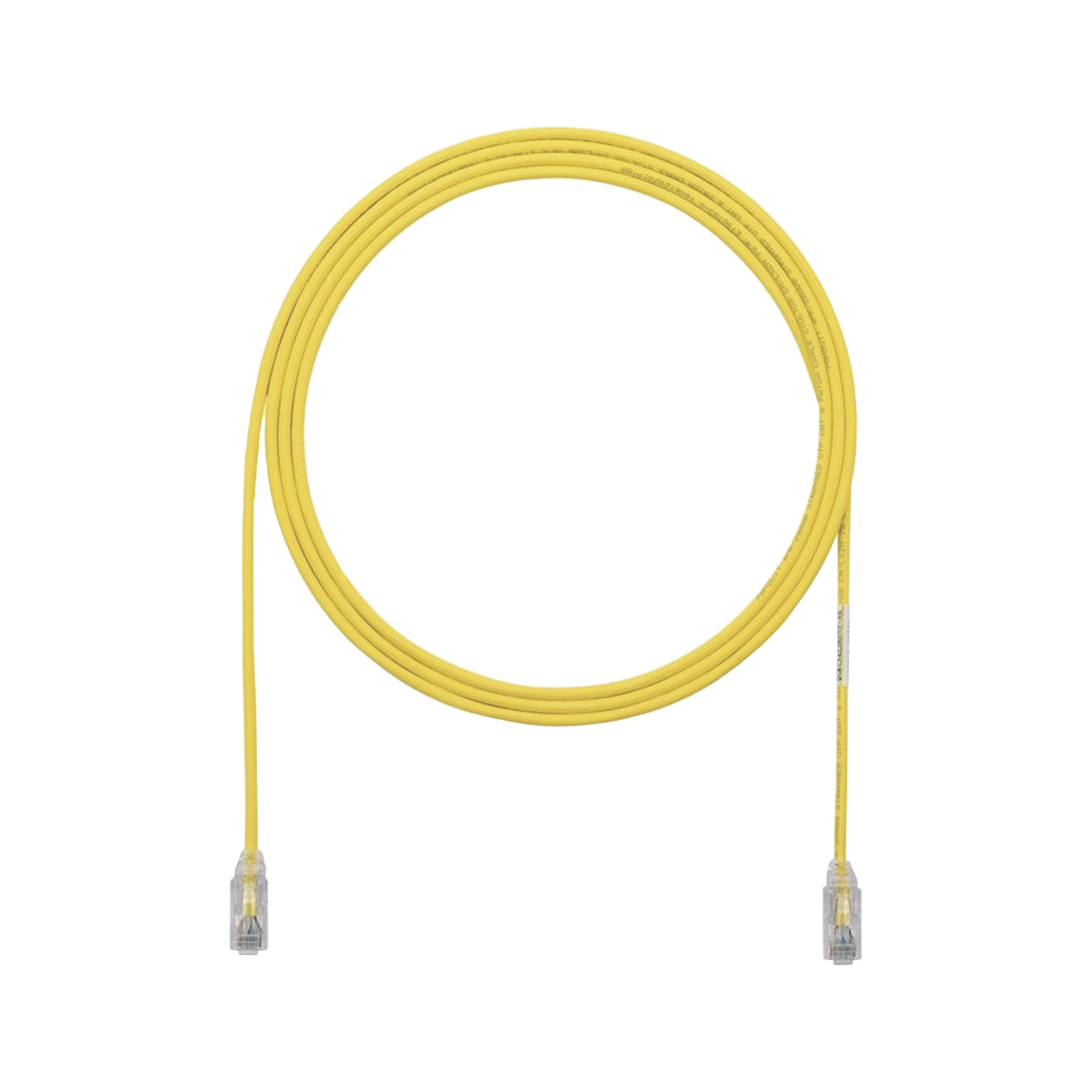 Cable de Parcheo UTP Cat6A, CM/LSZH, Diámetro Reducido (28AWG), Color Amarillo, 17ft