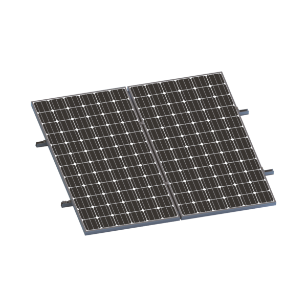 Kit De Minirieles Para Panel Solar Arreglo 1X2 Para Instalación Plano En Lámina
