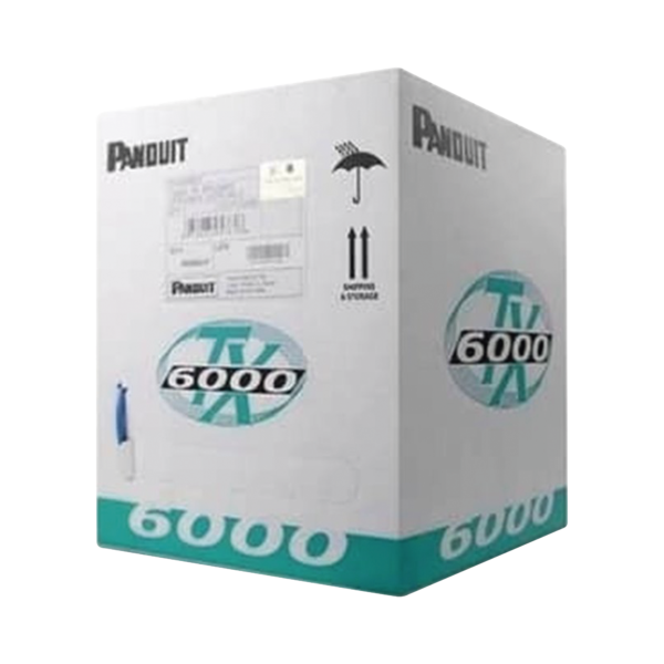 Bobina de Cable UTP 305 m. de Cobre, TX6000? PanNet, Reelex, Blanco, Categoría 6 Mejorado (23 AWG), LSZH (Bajo Humo, Cero Halógenos), de 4 pares