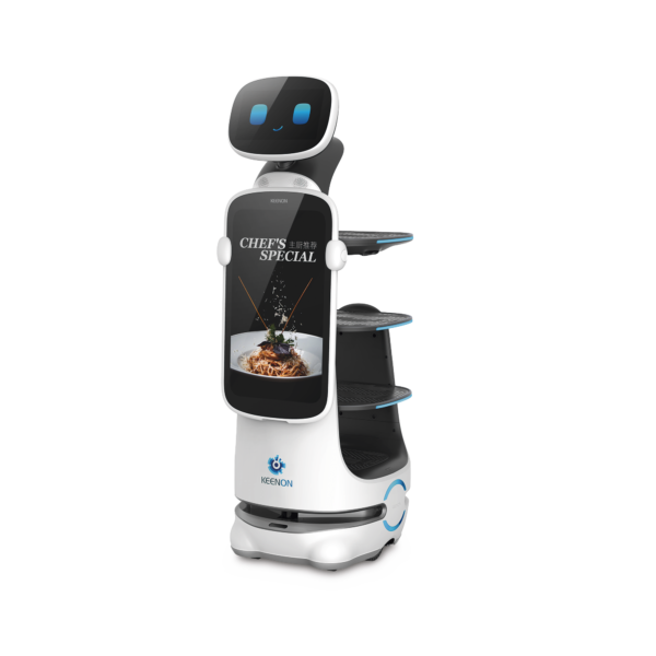 Robot Autonomo para Servicio de Meseros Ubicado por SLAM (Laser) / Mejora el Servicio al Cliente / Soporta 10 Kgs por Charola / Ideal para Restaurantes, Cafeterias, Hospitales, Salones de Eventos, Etc...