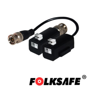 TRANSCEPTOR HD FOLKSAFE FS-HDP4101C TRANSMISOR/RECEPTOR DE VIDEO PASIVO 1CH TIPO PUSH-IN DISTANCIA MÁXIMA DE 320MTS DE CABLEADO PARA VIDEO AHD 1.3MP 180MTS 5MP AHD COMPATIBLE CON TODAS LAS MARCAS DE CÁMARAS CON FORMATO HD-TVI / CVI / AHD / CVBS. 720P / 960P / 1080P / 3MP / 4MP / 5MP / 4K(CONSULTAR TABLA DE DISTANCIA DE TRANSMISIÓN). CUENTA CON PROTECCIÓN DE DESCARGAS DE 2KV EN ENTRADA/SALIDA DE VIDEO.