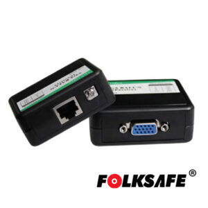 EXTENSOR DE VIDEO VGA FOLKSAFE FS-6001P TRANSMISOR/RECEPTOR SOPORTA HASTA 180MTS RESOLUCIÓN DE 640 X 480(CHECAR TABLA DE RESOLUCIONES) UTILIZANDO CABLE UTP CAT 5E/6(RECOMENDABLE 100% COBRE). 
