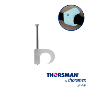 GRAPAS SUJETHOR THORSMAN 3103-00100 TC 7-10 CAJA /100PZAS COLOR NATURAL IDEAL PARA CABLE UTP Y CALIBRE 6 A 8  CLAVO GALVANIZADO GRAPA DE POLIETILENO RESISTENTE AL IMPACTO CORROSIÓN Y HUMEDAD
